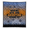 Australia Aboriginal Quilt - Walking with 3000 Ancestors Behind Me Blue Patterns Quilt