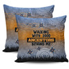 Australia Aboriginal Pillow Covers - Walking with 3000 Ancestors Behind Me Blue Patterns Pillow Covers