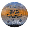 Australia Aboriginal Round Rug - Walking with 3000 Ancestors Behind Me Blue Patterns Round Rug