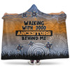 Australia Aboriginal Hooded Blanket - Walking with 3000 Ancestors Behind Me Blue Patterns Hooded Blanket