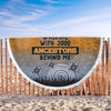 Australia Aboriginal Beach Blanket - Walking with 3000 Ancestors Behind Me Blue Patterns Beach Blanket