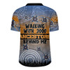 Australia Aboriginal Rugby Jersey - Walking with 3000 Ancestors Behind Me Blue Patterns Rugby Jersey