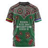 Australia Aboriginal T-shirt - Walking with 3000 Ancestors Behind Me Green Patterns T-shirt