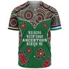 Australia Aboriginal Baseball Shirt - Walking with 3000 Ancestors Behind Me Green Patterns Baseball Shirt