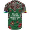 Australia Aboriginal Baseball Shirt - Walking with 3000 Ancestors Behind Me Green Patterns Baseball Shirt