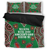 Australia Aboriginal Bedding Set - Walking with 3000 Ancestors Behind Me Green Patterns Bedding Set