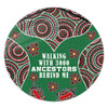 Australia Aboriginal Round Rug - Walking with 3000 Ancestors Behind Me Green Patterns Round Rug