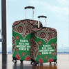 Australia Aboriginal Luggage Cover - Walking with 3000 Ancestors Behind Me Green Patterns Luggage Cover