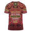 Australia Aboriginal T-shirt - Walking with 3000 Ancestors Behind Me Red and Gold Patterns T-shirt