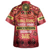 Australia Aboriginal Hawaiian Shirt - Walking with 3000 Ancestors Behind Me Red and Gold Patterns Hawaiian Shirt