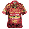 Australia Aboriginal Hawaiian Shirt - Walking with 3000 Ancestors Behind Me Red and Gold Patterns Hawaiian Shirt