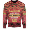 Australia Aboriginal Sweatshirt - Walking with 3000 Ancestors Behind Me Red and Gold Patterns Sweatshirt