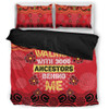 Australia Aboriginal Bedding Set - Walking with 3000 Ancestors Behind Me Red and Gold Patterns Bedding Set