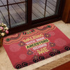 Australia Aboriginal Door Mat - Walking with 3000 Ancestors Behind Me Red and Gold Patterns Door Mat