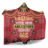 Australia Aboriginal Hooded Blanket - Walking with 3000 Ancestors Behind Me Red and Gold Patterns Hooded Blanket