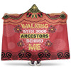 Australia Aboriginal Hooded Blanket - Walking with 3000 Ancestors Behind Me Red and Gold Patterns Hooded Blanket