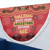 Australia Aboriginal Beach Blanket - Walking with 3000 Ancestors Behind Me Red and Gold Patterns Beach Blanket