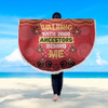 Australia Aboriginal Beach Blanket - Walking with 3000 Ancestors Behind Me Red and Gold Patterns Beach Blanket