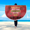 Australia Aboriginal Beach Blanket - Walking with 3000 Ancestors Behind Me Red and Gold Patterns Beach Blanket