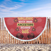 Australia Aboriginal Beach Blanket - Walking with 3000 Ancestors Behind Me Red and Gold Patterns Beach Blanket