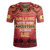 Australia Aboriginal Rugby Jersey - Walking with 3000 Ancestors Behind Me Red and Gold Patterns Rugby Jersey