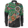 Australia Aboriginal Long Sleeve Shirts - Walking with 3000 Ancestors Behind Me With Goanna Long Sleeve Shirts