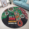 Australia Aboriginal Round Rug - Walking with 3000 Ancestors Behind Me With Goanna Round Rug