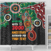 Australia Aboriginal Shower Curtain - Walking with 3000 Ancestors Behind Me With Goanna Shower Curtain