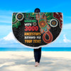 Australia Aboriginal Beach Blanket - Walking with 3000 Ancestors Behind Me With Goanna Beach Blanket