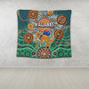 Australia Aboriginal Custom Tapestry - Dragonfly Flies Into Beehive And Snake Circle 2 Tapestry