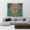 Australia Aboriginal Custom Tapestry - Dragonfly Flies Into Beehive And Snake Circle 2 Tapestry