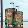 Australia Aboriginal Custom Luggage Cover - Dragonfly Flies Into Beehive And Snake Circle 2 Luggage Cover