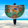 Australia Aboriginal Custom Beach Blanket - Dragonfly Flies Into Beehive And Snake Circle 2 Beach Blanket