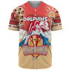 Redcliffe Dolphins Baseball Shirt - Custom Talent Win Games But Teamwork And Intelligence Win Championships With Aboriginal Style