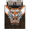 Wests Tigers Quilt Bed Set Talent Win Games But Teamwork And Intelligence Win Championships With Aboriginal Style