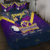 Melbourne Storm Quilt Bed Set Talent Win Games But Teamwork And Intelligence Win Championships With Aboriginal Style