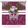 Manly Warringah Sea Eagles Shower Curtain Talent Win Games But Teamwork And Intelligence Win Championships With Aboriginal Style