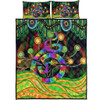 Australia Aboriginal Quilt Bed Set - Australia Rainbow Snake And Tree Aboriginal Style Quilt Bed Set