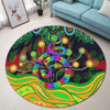 Australia Aboriginal Round Rug - Australia Rainbow Snake And Tree Aboriginal Style Round Rug