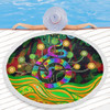 Australia Aboriginal Beach Blanket - Australia Rainbow Snake And Tree Aboriginal Style Beach Blanket