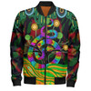 Australia Bomber Jacket - Australia Rainbow Snake And Tree Aboriginal Style