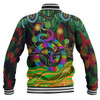 Australia Baseball Jacket - Australia Rainbow Snake And Tree Aboriginal Style