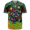 Australia Baseball Shirt - Australia Rainbow Snake And Tree Aboriginal Style