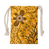 Australia Aboriginal Drawstring Bag - Aboriginal art vector background with bush leaves Bag
