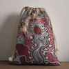 Australia Aboriginal Drawstring Bag - Aboriginal contemporary style of artwork Bag