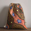 Australia Aboriginal Drawstring Bag - Aboriginal dot art turtle background Bag