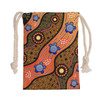 Australia Aboriginal Drawstring Bag - Aboriginal dot art turtle background Bag