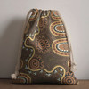 Australia Aboriginal Drawstring Bag - Aboriginal style of dot art Kangaroo Footprints Bag