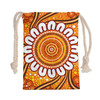 Australia Aboriginal Drawstring Bag - Aboriginal style of dot background. Bag