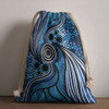 Australia Aboriginal Drawstring Bag - Blue aboriginal artwork Bag